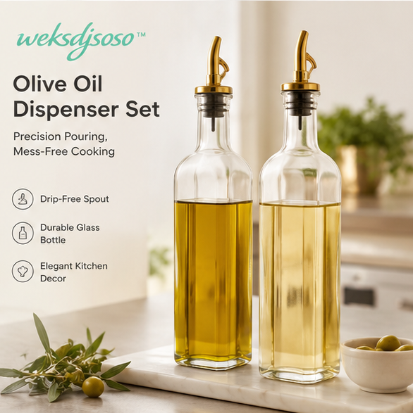 weksdjsoso™ Glass Olive Oil Dispenser Bottle Set
