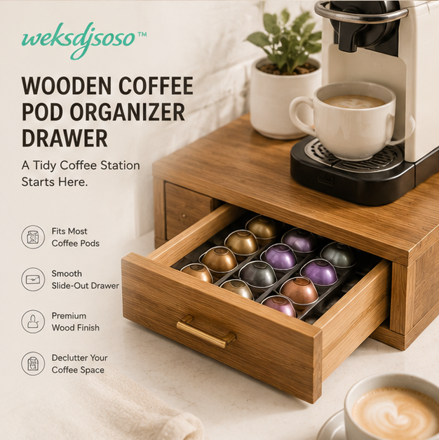 weksdjsoso™ Wooden Coffee Pod Storage Drawer