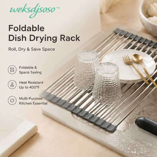 weksdjsoso™ Foldable Silicone Dish Drying Rack