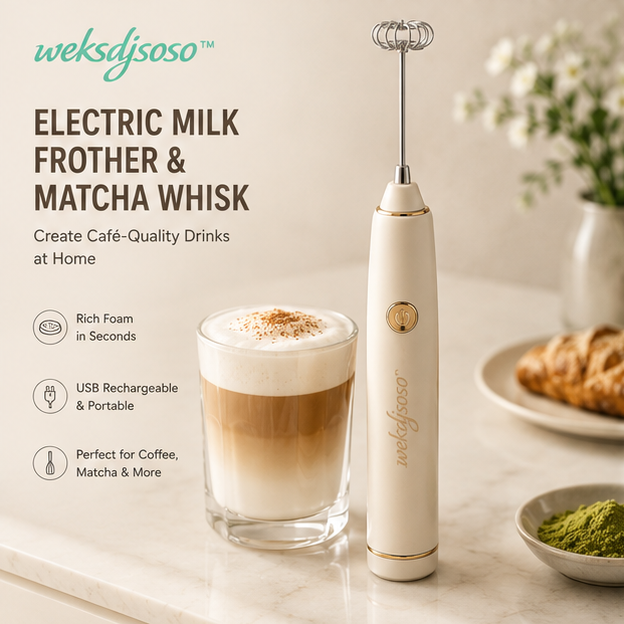 weksdjsoso™ Rechargeable Electric Milk Frother & Matcha Whisk